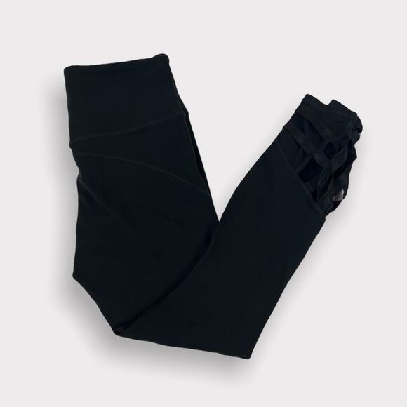Athleta High Rise Sublime 7/8 Tight Leggings Cutout Ankle Size Small Black - Picture 2 of 9
